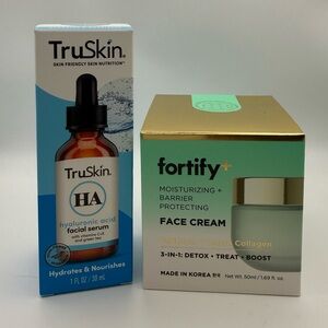 TruSkin Hyaluronic Acid Facial Serum + Fortify Barrier Cream Bundle | NEW Sealed
